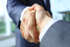 Closeup of a business handshake